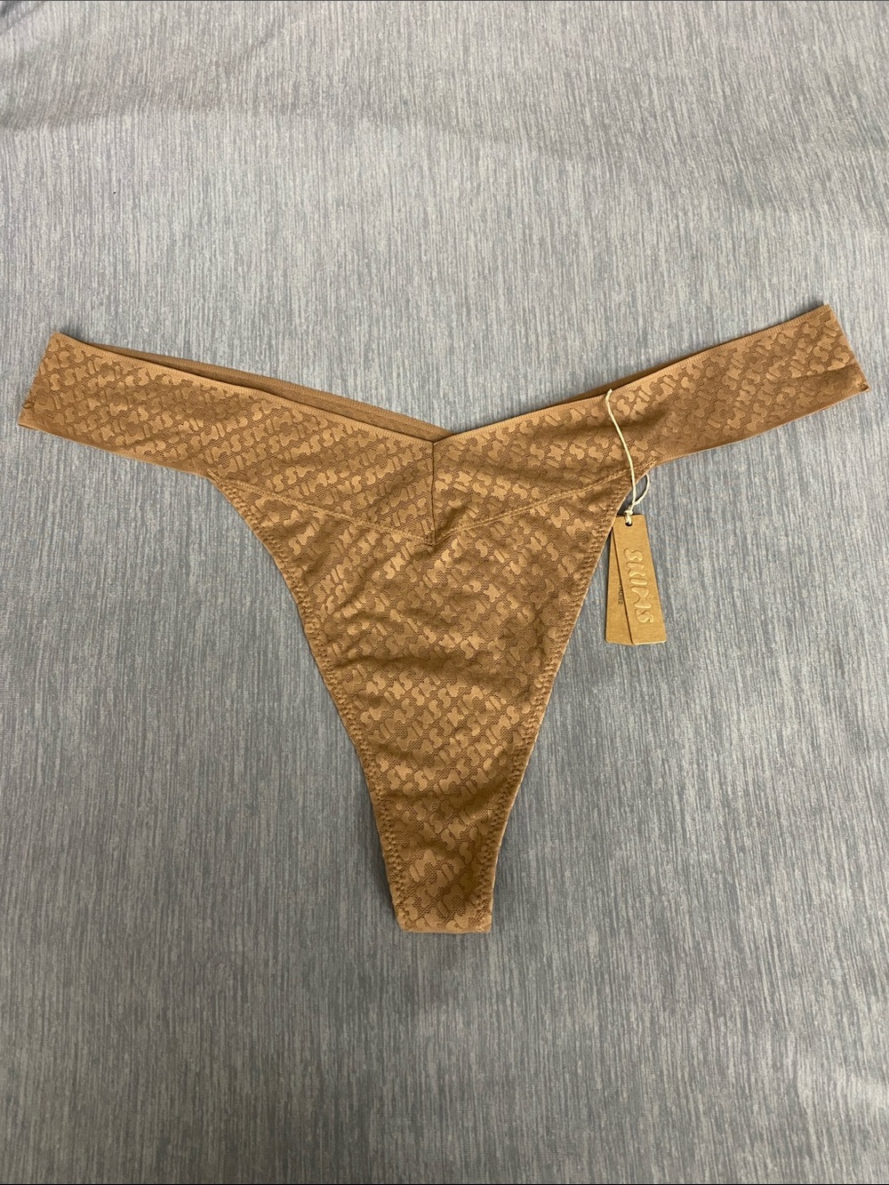3/$30 SKIMS Lace-Effect Knit Brief in Taupe Beige PN-THG-1100 SIE-3X